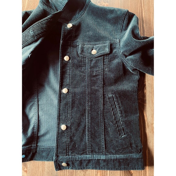Vintage Lauren Jeans Co Ralph Lauren Black Corduroy Trucker Jacket Women Size M - Picture 5 of 16
